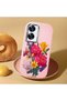 Realme C55 Compatible Case Camera Protector Pink Silicone Couple Phone Case with Floral Pattern - 2