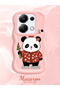 Poco M6 Pro 4g Compatible Case Camera Protector Pink Silicone Couple Phone Case Panda Pattern - 2
