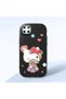 Realme C25Y Compatible Case Camera Protector Black Silicone Couple Phone Case with Kitty Pattern