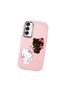 Samsung Galaxy M15 Compatible Case Camera Protector Pink Silicone Couple Phone Case with Kitty Pattern - 3