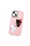 iPhone 13 Compatible Case Camera Protector Pink Silicone Couple Phone Case with Kitty Pattern - 3