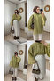 Chiffon Oil Green Blazer - 5
