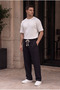 Men's Black Muslin Look Baggy Sweatpants Loose Fit Comfortable Oversize - 2