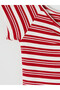 Original V-Neck Striped Gathered Blouse - 6