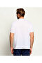 Men's Regular Fit Round Neck Logo Embossed Cotton Short Sleeve White T-Shirt - 4