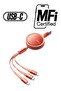 CA-7252 3in1 Retractable USB Cable Orange
