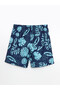 Trendlucky Men's Knee Length Patterned Swim Shorts with Difference in Length - 6