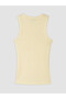Vizyon New Season Yellow U-Neck Women's Ribbed Undershirt - 7