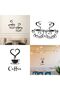 4 Pack Coffee Tea Cup Decal, Coffee Bar Decor Cafe Pub Accents Hotel Wall Embellishments Removable Signs Restaurant Wall Design for Cafe Pub Restaurant Kitchen Home Office Shop Hotel Wall Decoration - 3