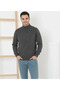 Men's Half Turtleneck Knitwear Sweater Soft Textured Cotton Fine Weave, Long Sleeve Comfortable Regular Fit - F