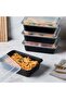 Meal Prep Food Containers with Lids Microwave Safe, 18.5 x 12.5 x 7.5 cm(28 oz. - Black, 50 Pieces. - Plastic) - 3