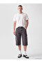 Özmarka New Season Anthracite Men's Jean Shorts with Cargo Pockets - 2