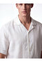 Vizyon New Season White Resort Collar Men's Textured Shirt - 3