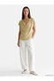 Özmarka New Season Khaki Draped Collar Blouse - 2