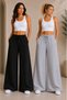 Double-Waisted Women's Wide-Leg Black and Gray Sweatpants