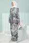 Black Patterned Tunic Trouser Suit - 3