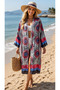 Trendy Ethnic Pattern Woven Viscose Belted Kimono