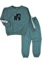 Boy's Seasonal Compact Cotton 2 Thread 6-7-8-9-10 Years Old Top and Bottom Tracksuit Set