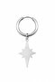 Unisex Silver Color Surgical Steel Dangle Pole Star Figured Hoop Earring 1 Piece