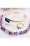 Natural Amethyst Stone 3-Piece Women's Jewelry Set Necklace Bracelet Ring - 4