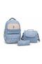 Korean Style'Cute Cat' 3-Piece School Bag Set with Six Compartments, Compact Orthopedic Bag, Pen Holder, and Thermos Lunch Box