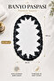 Lace-Up Non-Slip Leather-Based Oval Bath Mat Lace-Up Washable Bath Set Piera - 3