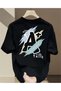 Men's T-Shirt, Black T-Shirt, A-Print T-Shirt, Graphic Print, Everyday Wear, Streetwear, Crew Neck, Short Sleeve, Modern Design, Casual.