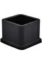 2.5 x 2.5 cm (1 inch x 1 inch) 16-piece thickened square black rubber protective covers for chair or table legs