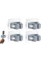 Four-piece self-adhesive wall-mounted broom holder, mop holder, and wall-mounted broom hook set; no drilling required; includes broom clip; gray.