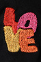 Lo-Ve Patterned Embroidery Crew Neck Sweatshirt - Valentine's Day Design - 4