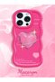 iPhone 16 Pro Compatible Silicone Phone Case with Sweet Pink Heart Motifs, Available in Three Colors