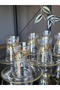 12 Pieces for 6 People 24K Handcrafted - Real Gold Embossed Tea Set Hi̇podrom Mix