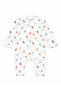 100% Cotton Long Sleeve Snap Fastener 0-3 Months Unisex Patterned Newborn Baby Romper - 3