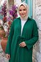 طقم كيمونو مزدوج مع أربطة باللون الأخضر HM2938 - 2