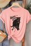 Spicy Girl Cat Printed Cotton Women's T-Shirt