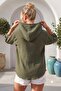 Khaki Hooded Long Sleeve Buttoned Double Flap Pockets Washable Casual Muslin Woven Jacket 0 0 - 8