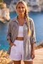 Italian Mink Shirt Collar 3/4 Sleeve Buttoned Hole Embroidery Detailed Casual Oversize Woven Shirt 80 68 - 5