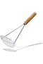 2pc Stainless Steel Manual Potato Masher with Ergonomic Sturdy Wooden Handle - 4