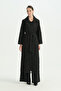 Comfortable Fit Lace Abaya - Black - 3