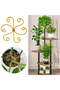 4-Piece Metal Plant Support Set Green Flower Rods Potted Stabilizers Rust-Proof Vinyl Climbing Stand Gold - 2