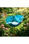 Bird Water Bottle - 14*14*65 cm - High-quality alloy material - Elegant floral design - Garden decoration - Pet supplies - Blue