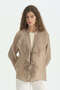 Flounced Tie-Back Blouse - Beige - 2