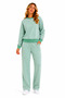 Women's Cotton Crew Neck Wide Leg Tracksuit Set Mint-101