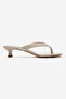 Women's Beige Orthopedic Sole Sandals Flip-Flop Short Heeled Slippers (4cm) - 4