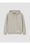 Ozmarka New Season Beige Hooded Men's Zippered Sweatshirt - 5