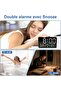 Digital Alarm Clock XL, modern desktop clock, temperature & humidity, 16x10cm large LED, black - 3