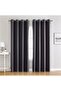 Dark gray blackout curtains - with hanging rings - single-panel thermal curtains suitable for bedrooms/offices - 100x250 cm