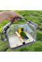 Bird backpack/bird bag, panoramic breathable foldable design with perch and detachable tray (white) - 2