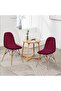 Six-piece Nordic style elastic dining chair cover set - Red - 4