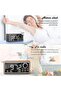 Retro Vintage Double Alarm Clock Radio - FM - 15W Fast Wireless Charging - LED Display - Dimmer Control - Automatic Dimming - Retro Clock - Bedroom - 2